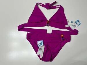 Bleu Rod Beattie Jewel Box Bikini Set Amethyst Purple Embellished Halter Size 8